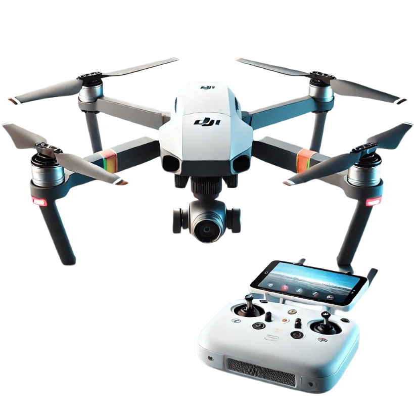 white dji drone